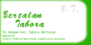 bertalan tabora business card